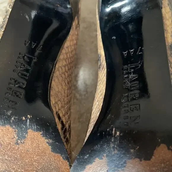 Laure by Ralph Lauren Snakeskin Heels INV7 - Picture 9 of 11